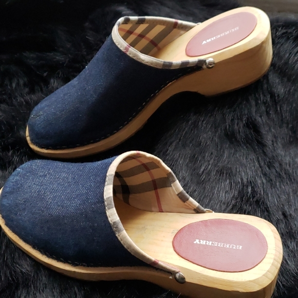 Burberry Shoes - 📣HP! Authentic Burberry Denim Clogs!